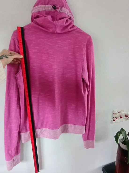Bench Pink Pullover Hoodie Women’s Large Cowl Neck Lightweight Sweatshirt - Picture 8 of 9